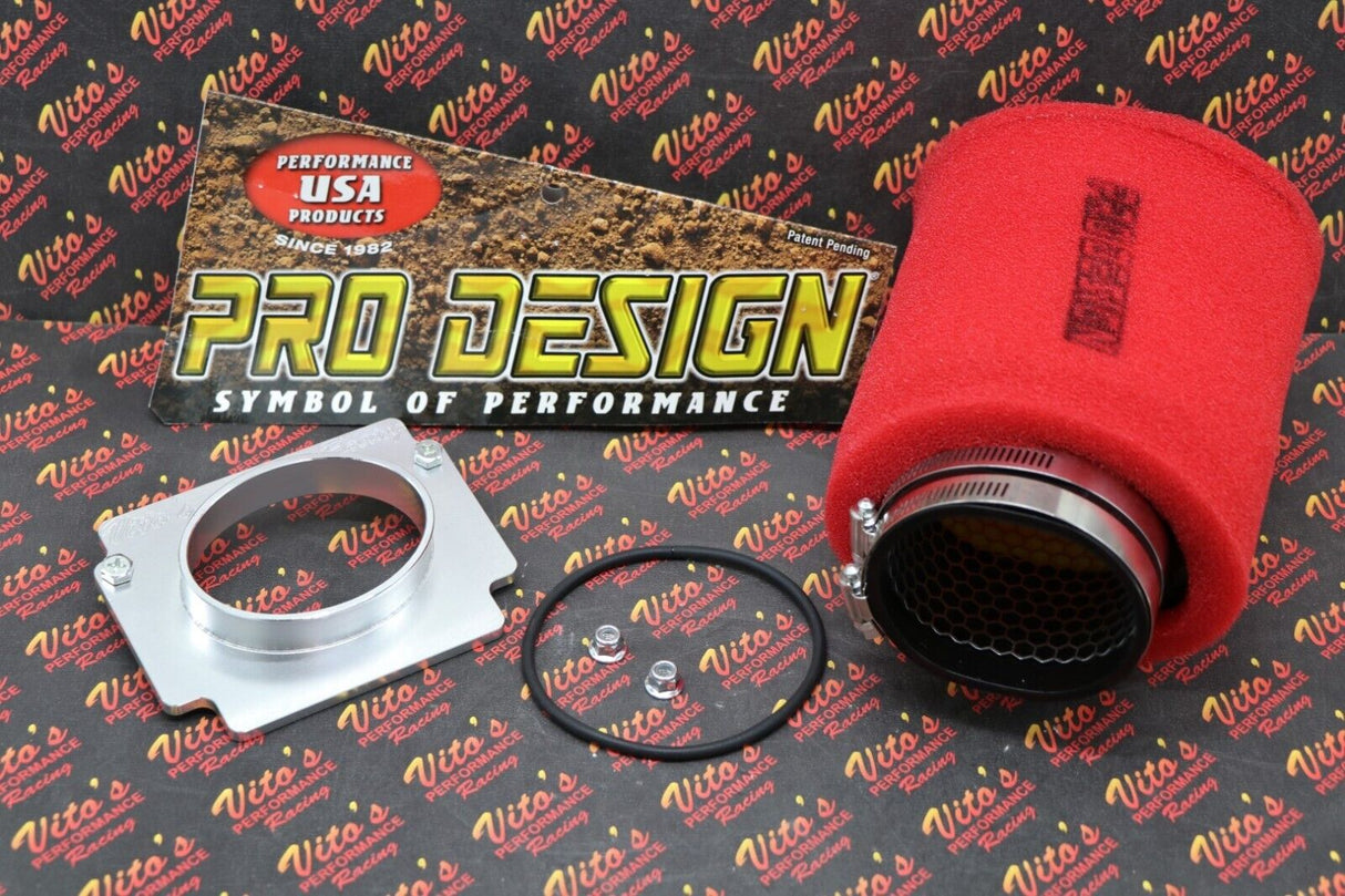 Vito's PRO FLOW airbox adapter + UNI FOAM style air filter Yamaha Banshee 5