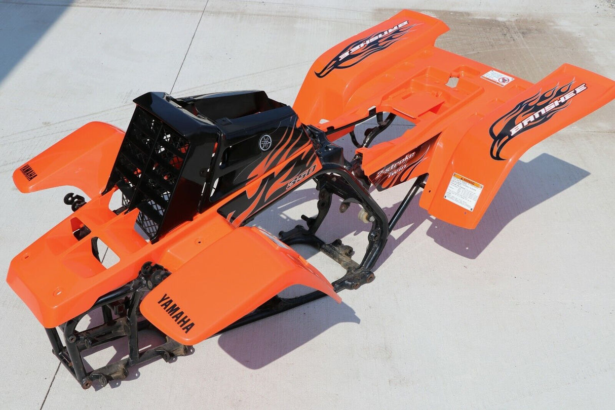 Yamaha Banshee fenders + gas tank plastic + grill + graphics BLACK  ORANGE 2008 1