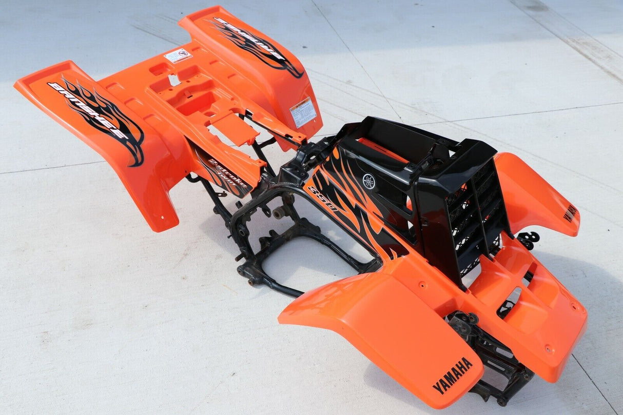 Yamaha Banshee fenders + gas tank plastic + grill + graphics BLACK  ORANGE 2008 2