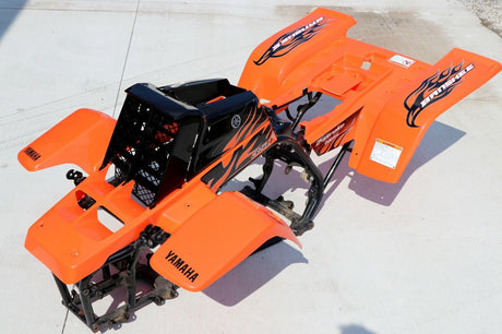 Yamaha Banshee fenders + gas tank plastic + grill + graphics BLACK  ORANGE 2008 3