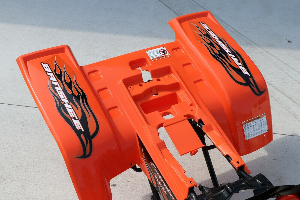 Yamaha Banshee fenders + gas tank plastic + grill + graphics BLACK  ORANGE 2008 8