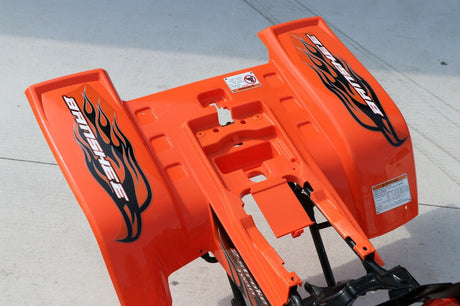 Yamaha Banshee fenders + gas tank plastic + grill + graphics BLACK  ORANGE 2008 8