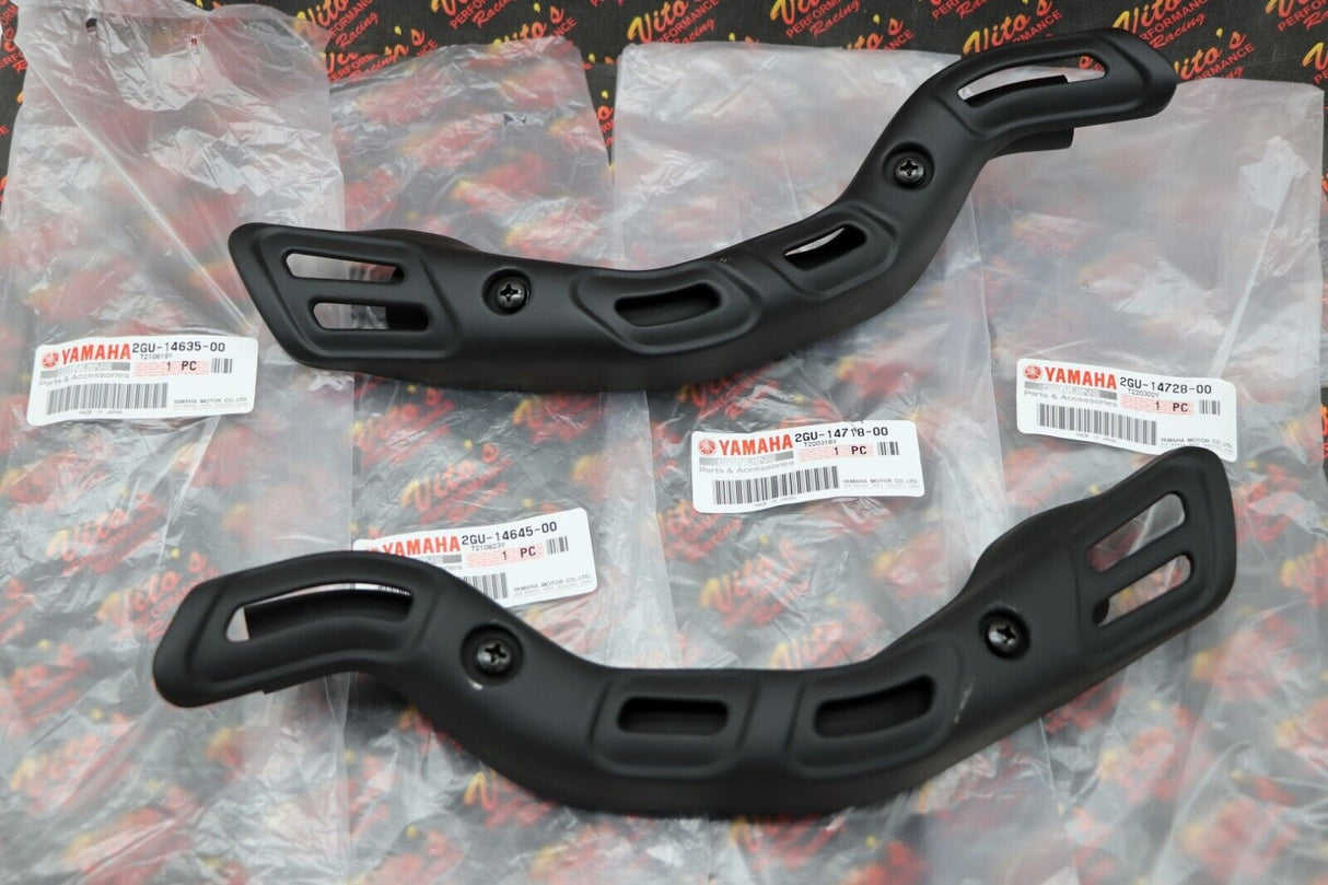 NEW Yamaha Banshee HEAT SHIELDS + mid pipes OEM factory exhaust pipes + bolts 2