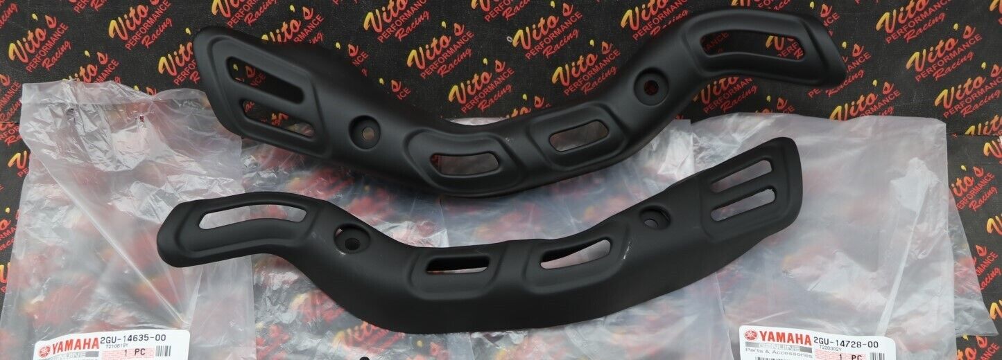 2 x NEW Yamaha Banshee HEAT SHIELDS for stock OEM factory exhaust pipes L + R 1