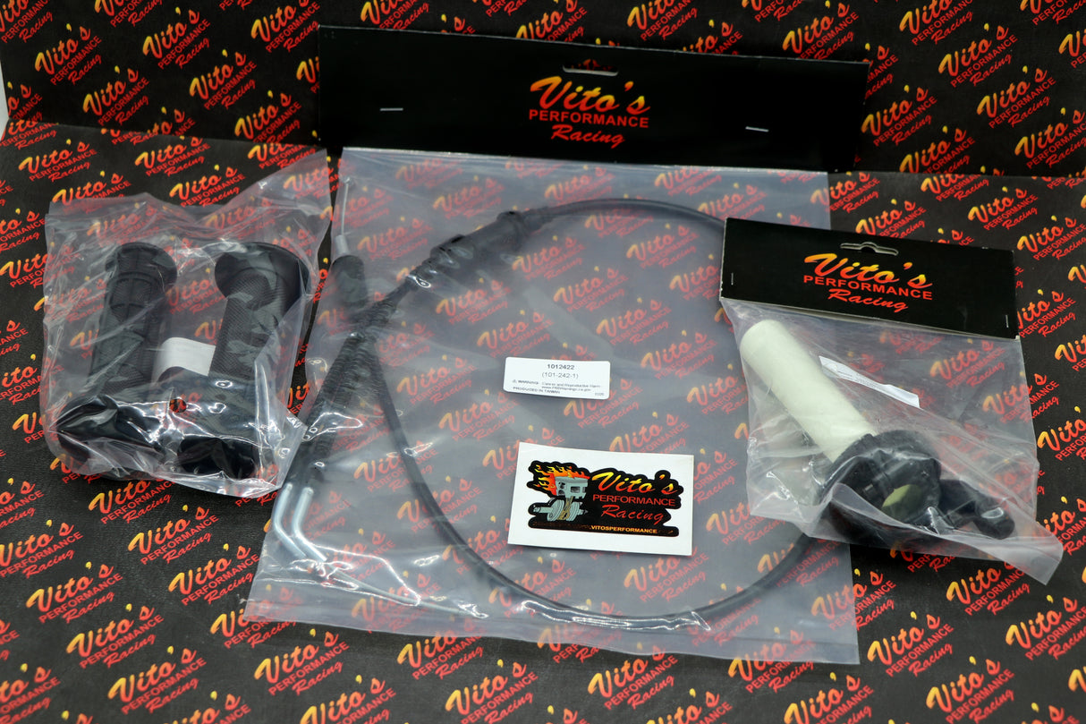 NEW Vito's Banshee twist throttle conversion kit setup + grips + cable 1987-2006