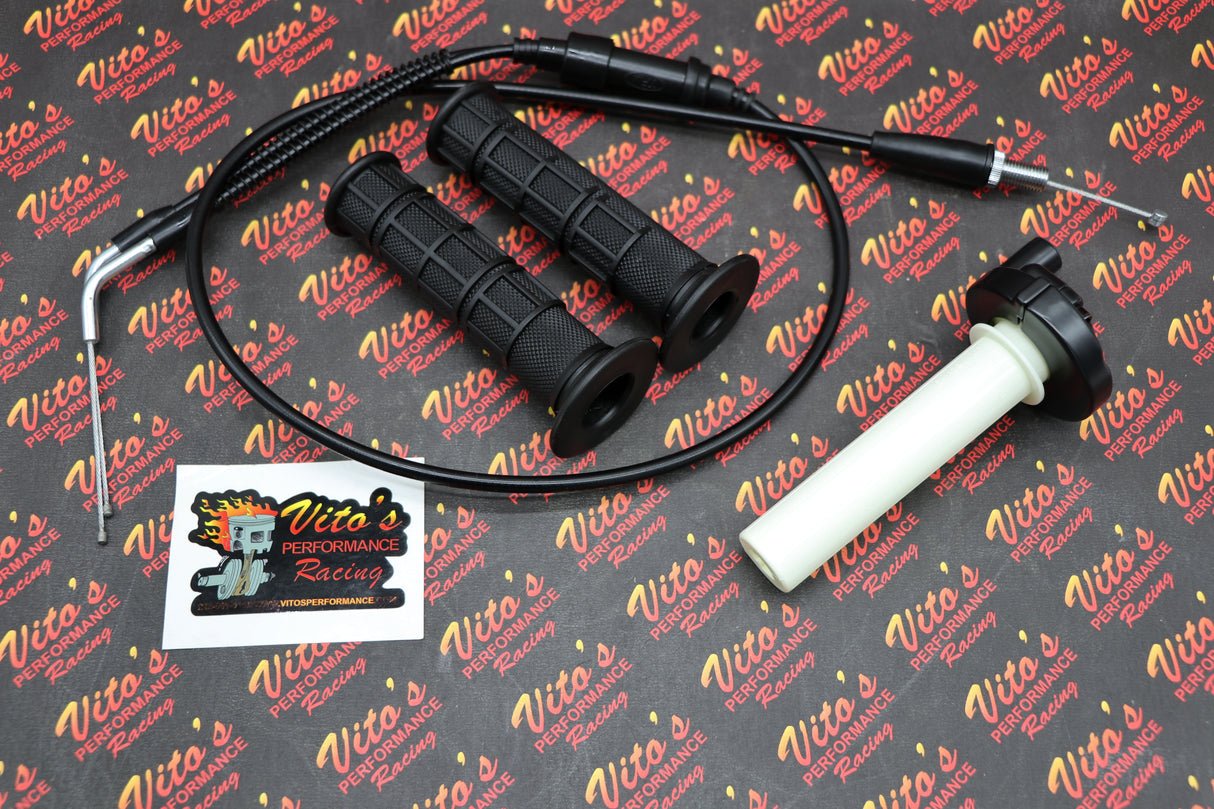 NEW Vito's Banshee twist throttle conversion kit setup + grips + cable 1987-2006