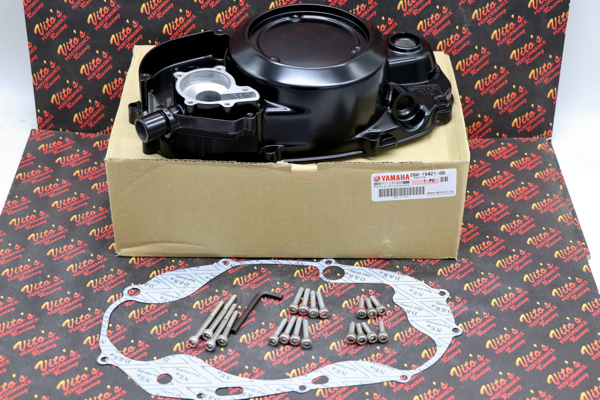 Yamaha Banshee CLUTCH COVER crankcase engine OEM FACTORY + gasket + bolt kit