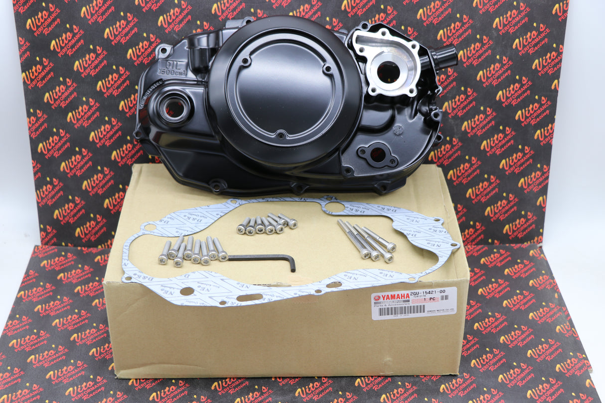 Yamaha Banshee CLUTCH COVER crankcase engine OEM FACTORY + gasket + bolt kit