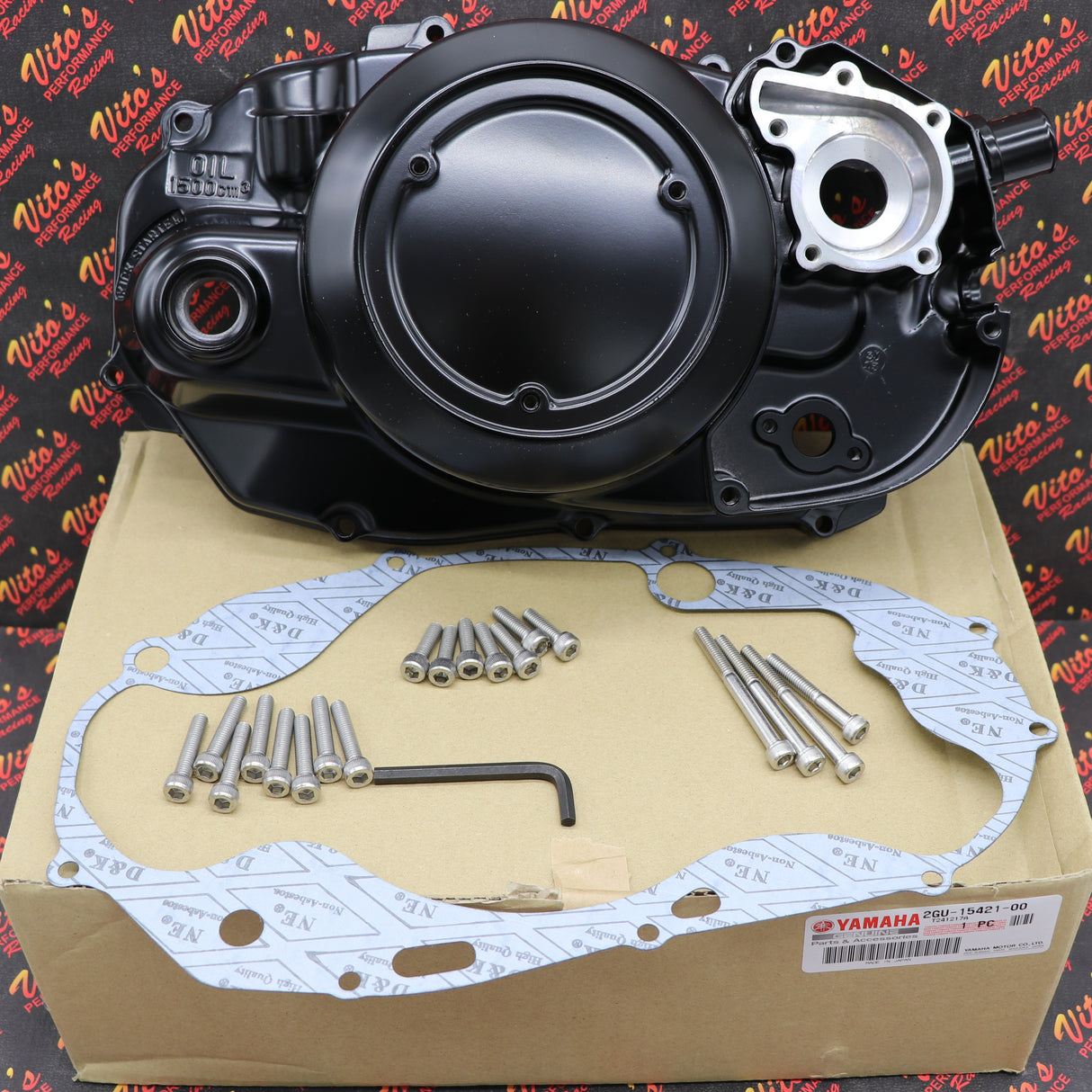 Yamaha Banshee CLUTCH COVER crankcase engine OEM FACTORY + gasket + bolt kit