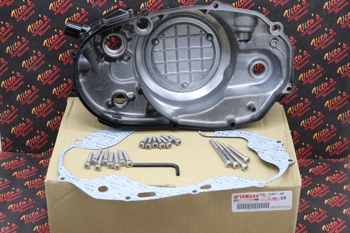 Yamaha Banshee CLUTCH COVER crankcase engine OEM FACTORY + gasket + bolt kit