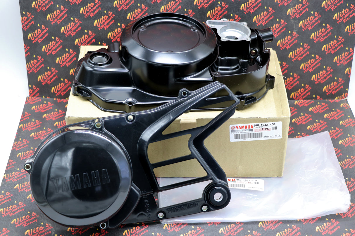 NEW Yamaha Banshee CLUTCH COVER + STATOR COVERS Factory OEM + gaskets + bolt kit