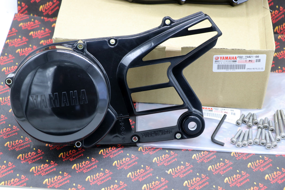NEW Yamaha Banshee CLUTCH COVER + STATOR COVERS Factory OEM + gaskets + bolt kit