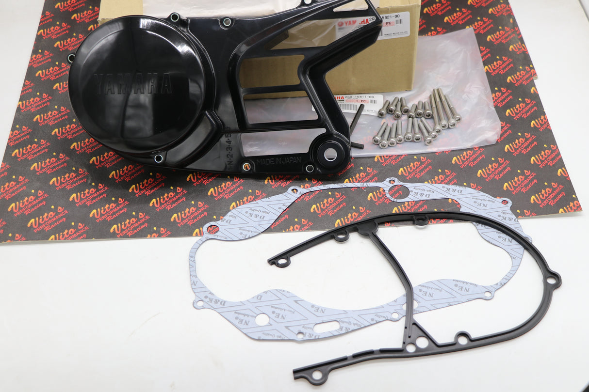 NEW Yamaha Banshee CLUTCH COVER + STATOR COVERS Factory OEM + gaskets + bolt kit