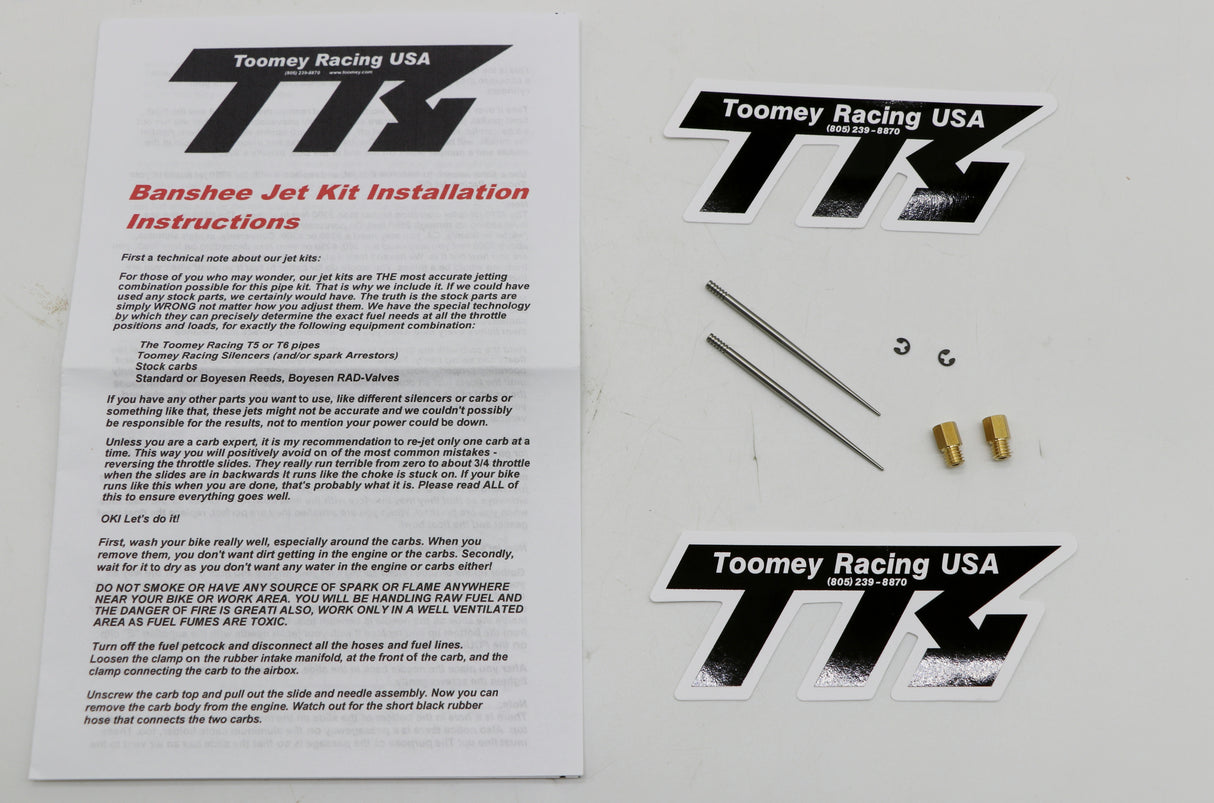 TOOMEY RACING Yamaha Banshee PERFECT JET KIT for T6 and T6 mains + needles