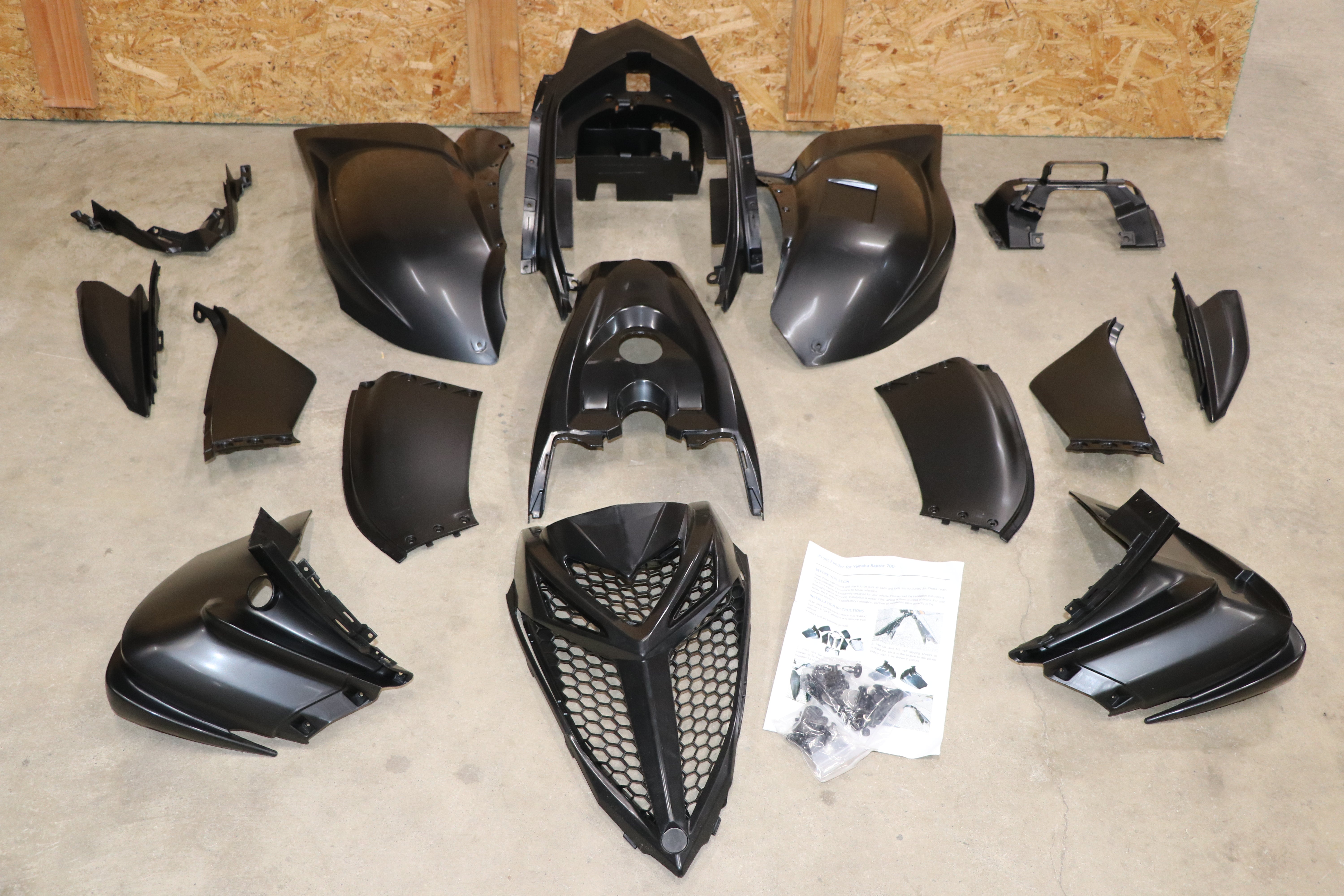 Genuine Yamaha Raptor 700 Plastics - Full Fender Set Black 06-25 700R - FAST SHIPPING