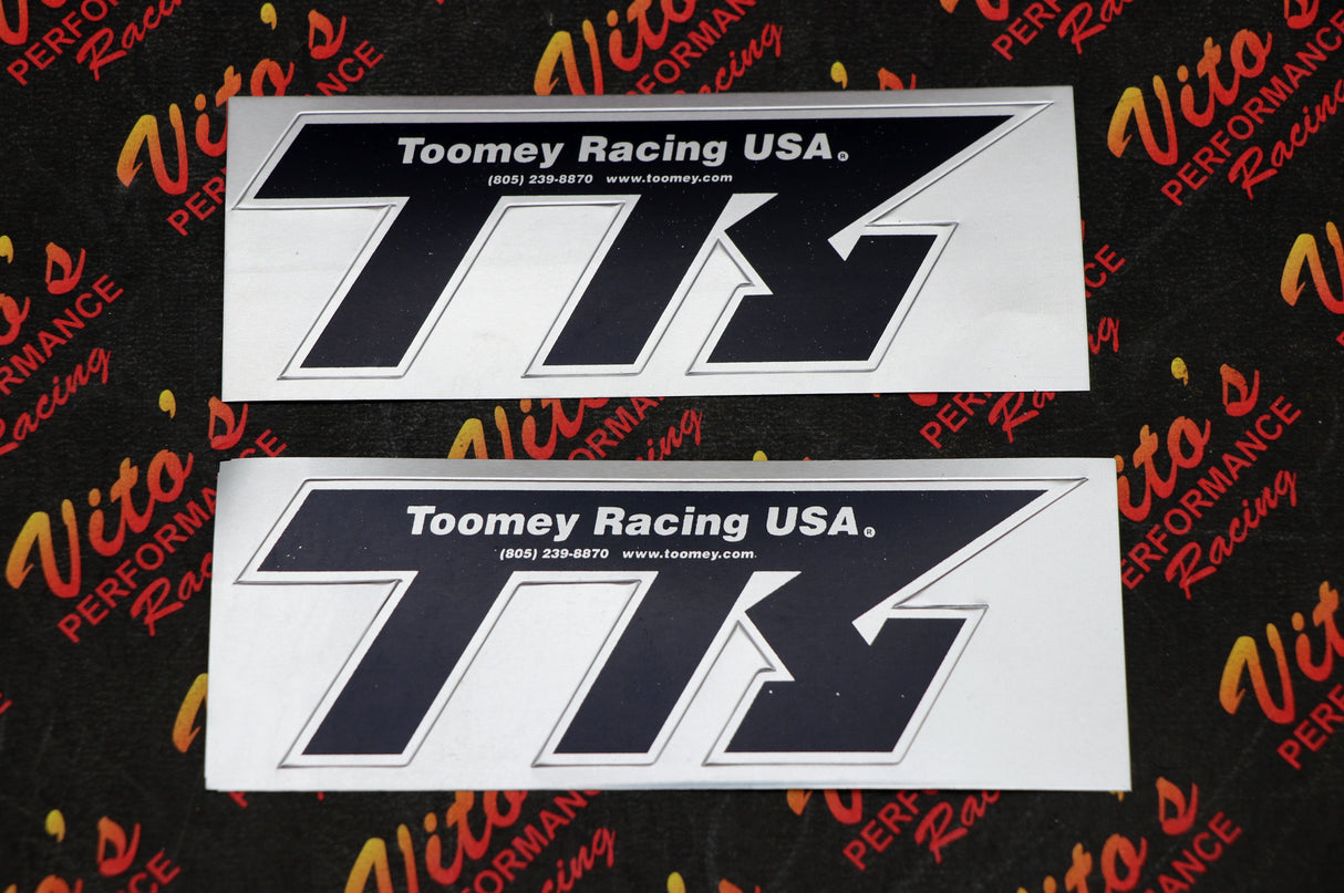 2 x TOOMEY RACING sticker label emblem decal silencer ALUMINUM HIGH HEAT B1 T5