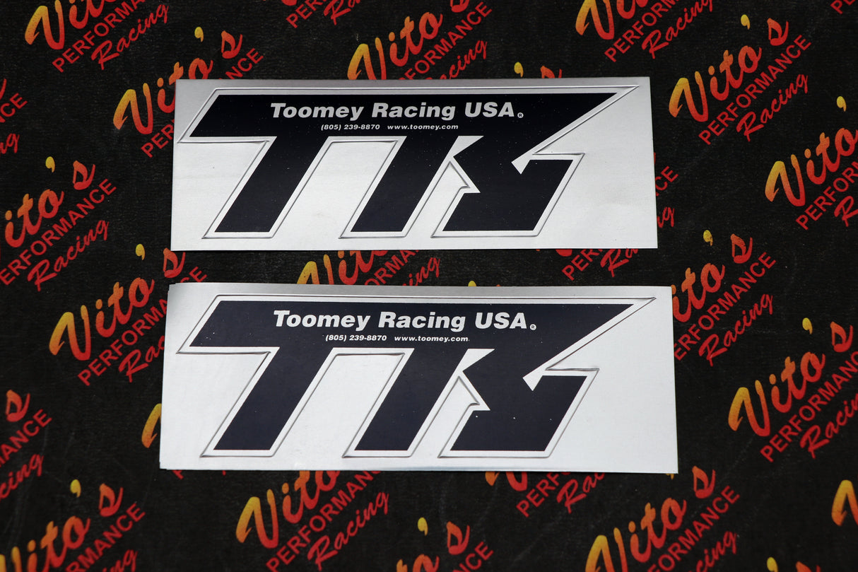 2 x TOOMEY RACING sticker label emblem decal silencer ALUMINUM HIGH HEAT B1 T5