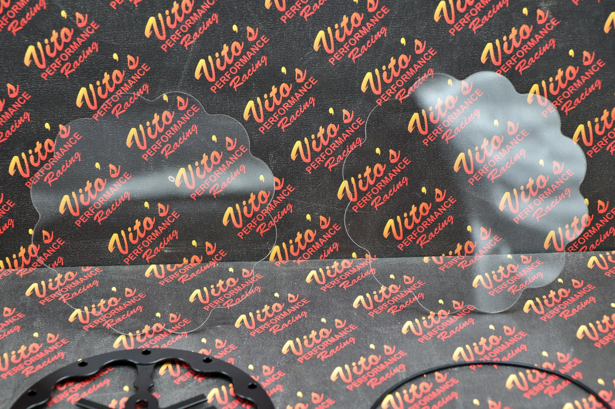 SILVER Lexan insert clear cover O-ring screws Vito's Banshee billet stator cover