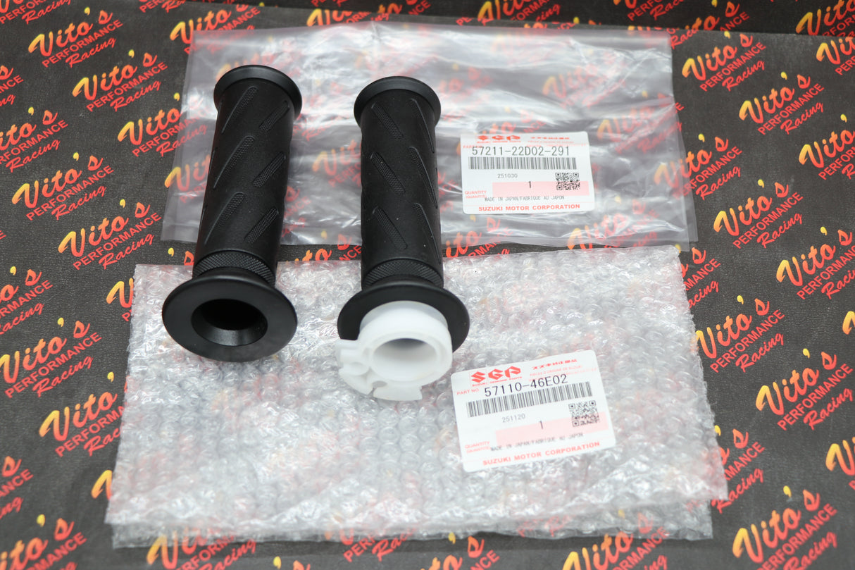 SUZUKI OEM GRIP & THROTTLE TUBE KIT GSXR 600 750 1000 HAYABUSA R + L