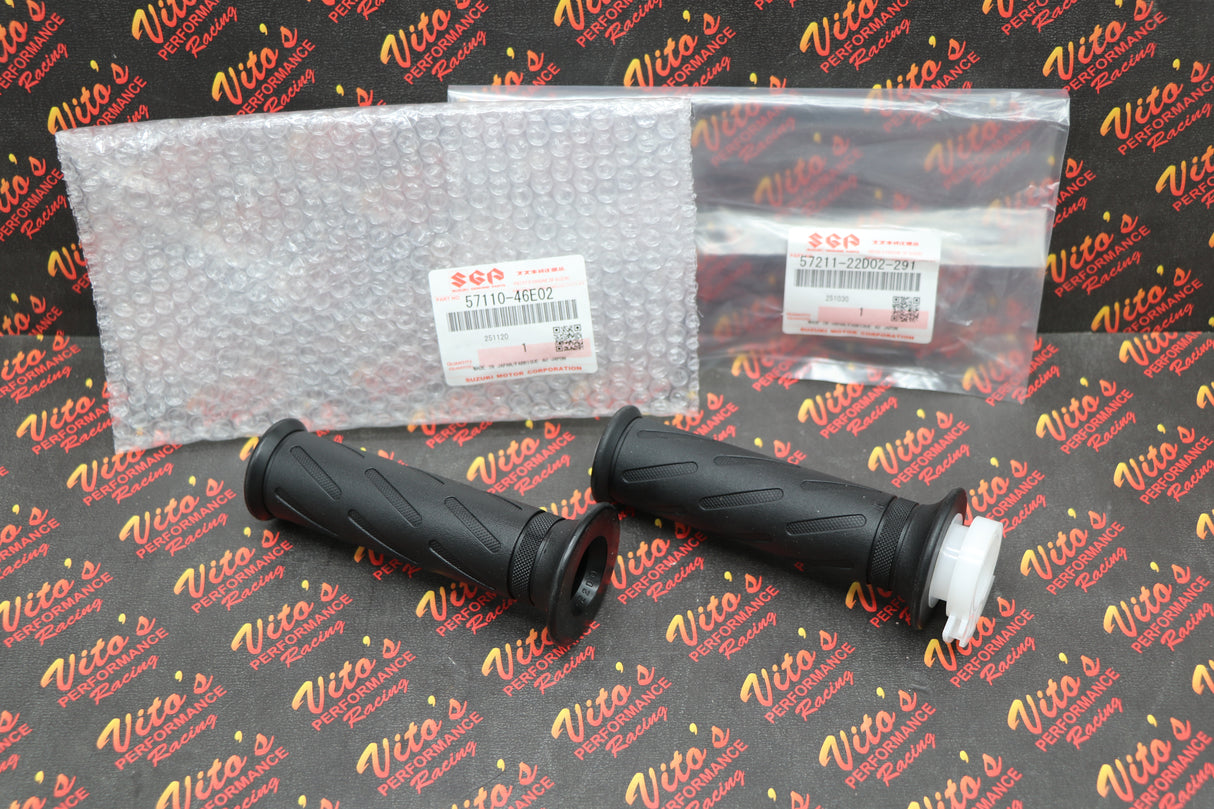 SUZUKI OEM GRIP & THROTTLE TUBE KIT GSXR 600 750 1000 HAYABUSA R + L