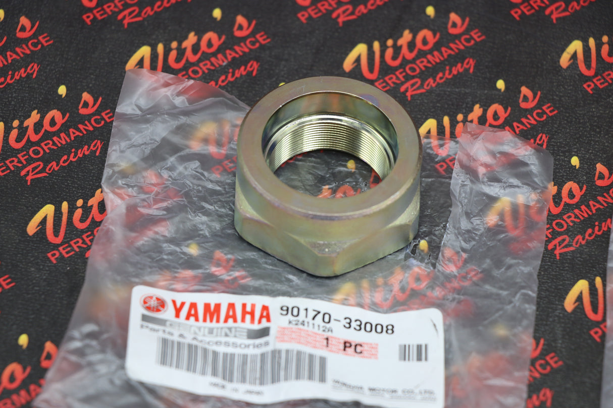 OEM Yamaha Raptor 660 rear axle lock nuts set with lock pins 2002-2006