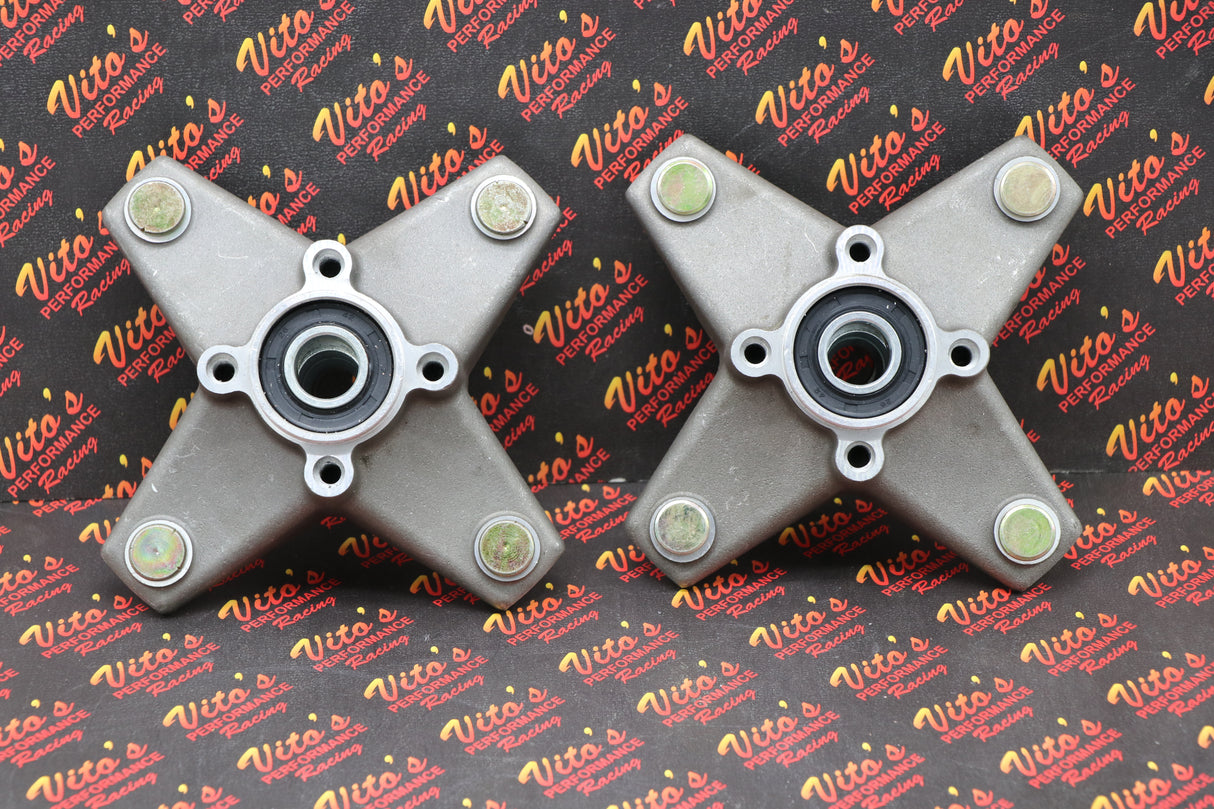 2 x NEW front hubs + studs seals bearings Yamaha Raptor 700 660 YFZ450 YFZ450r 3