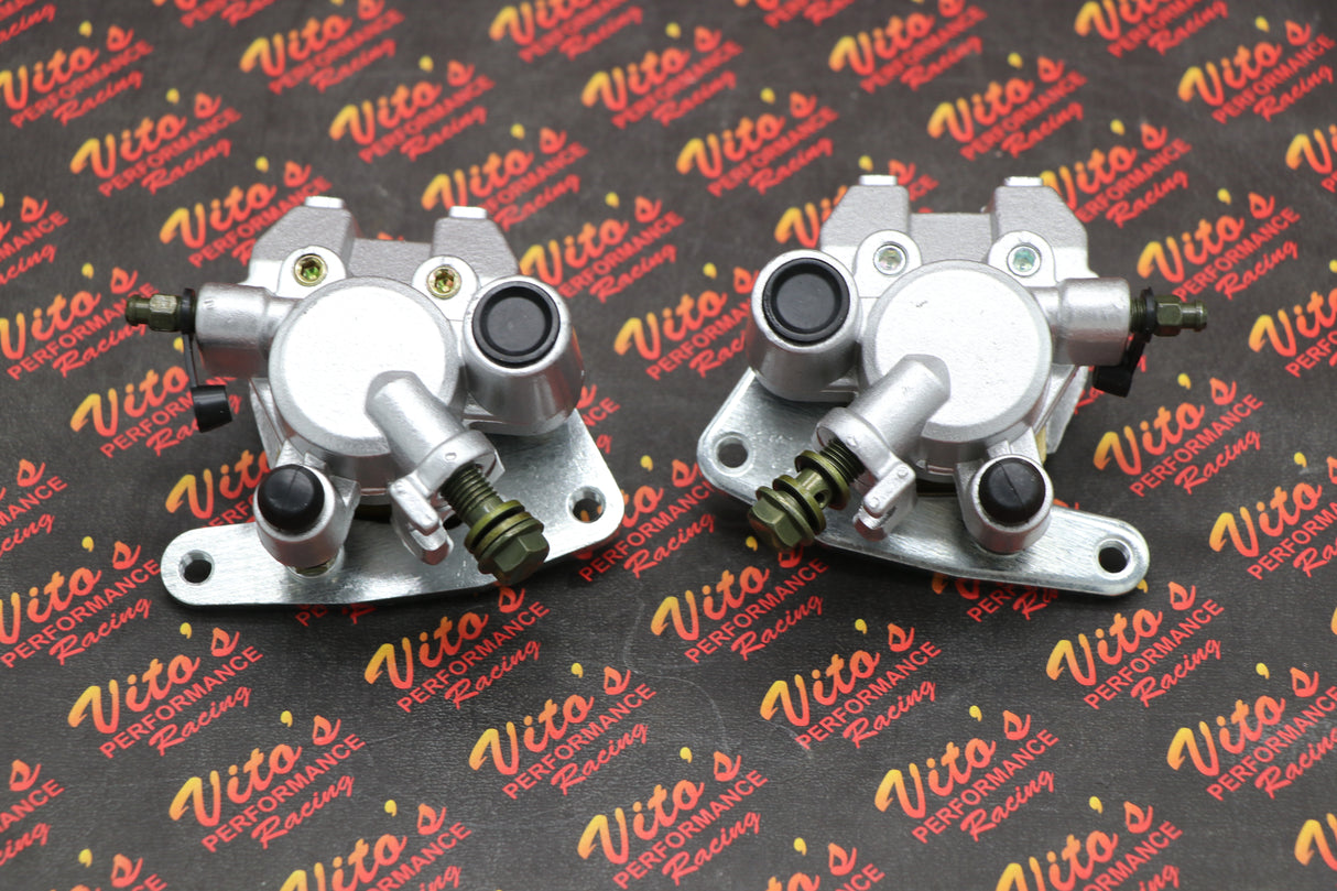 2 x Yamaha Banshee front brake calipers brakes & new pads left + right SILVER