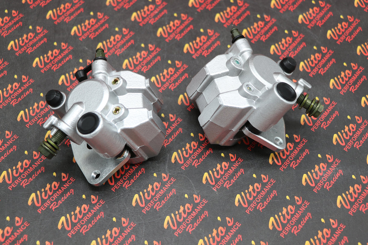 2 x Yamaha Banshee front brake calipers brakes & new pads left + right SILVER