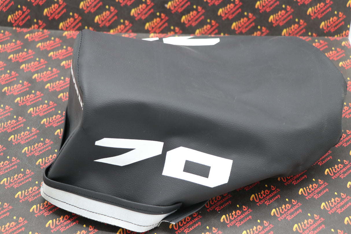 NEW Honda ATC70 seat cover only - fits 1978-1985 ATC 70 BLACK SMOOTH #70 letters