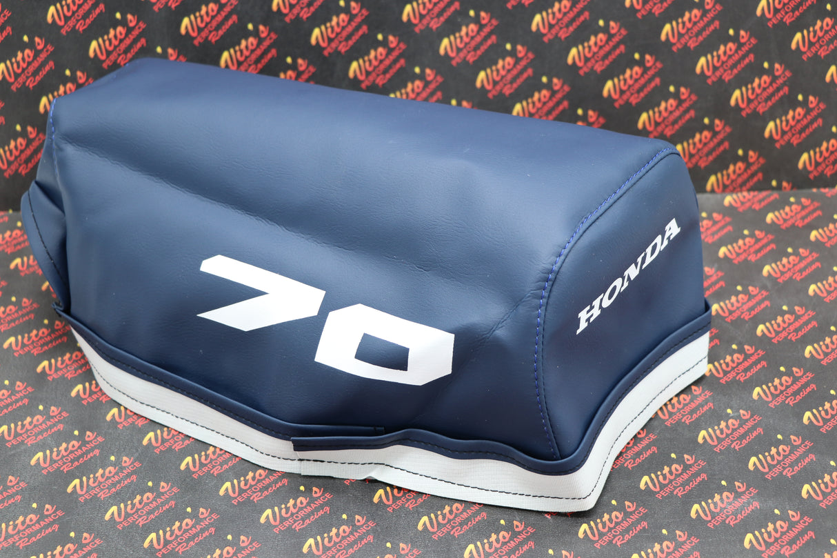 NEW Honda ATC70 seat cover only - fits 1978-1985 ATC 70 BLUE SMOOTH #70 letters