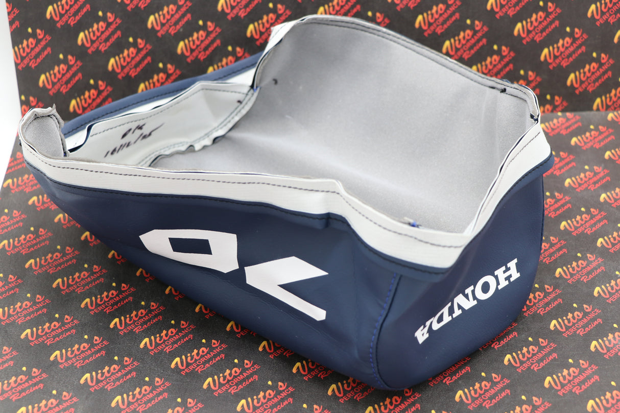 NEW Honda ATC70 seat cover only - fits 1978-1985 ATC 70 BLUE SMOOTH #70 letters