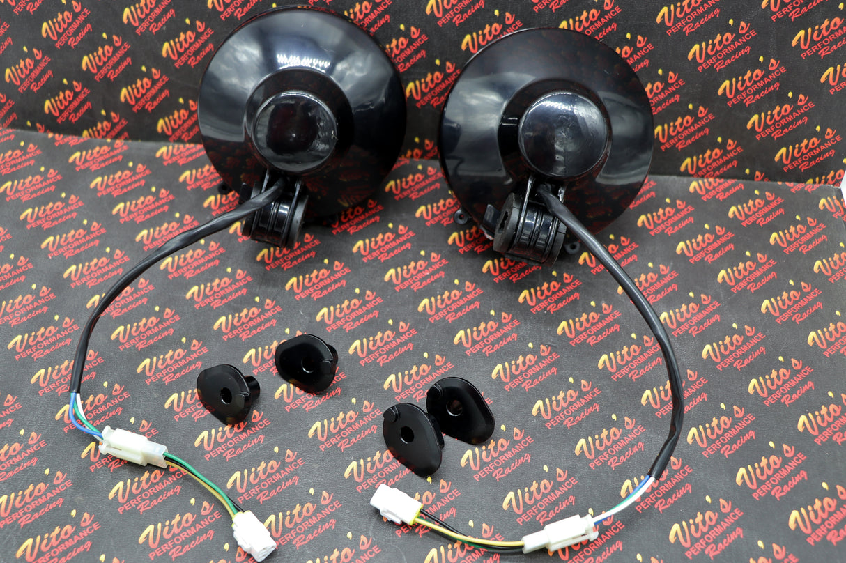 2 x NEW Headlights Yamaha Banshee lens bulbs lights grills 2002-2006 + COLLARS