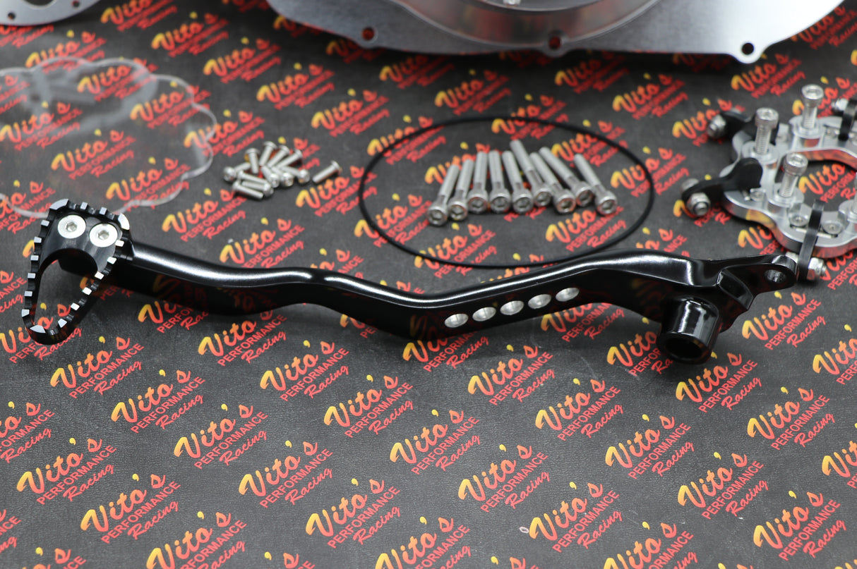 CLUTCH COVER + LEVER Billet aluminum Yamaha Banshee clear window SILVER