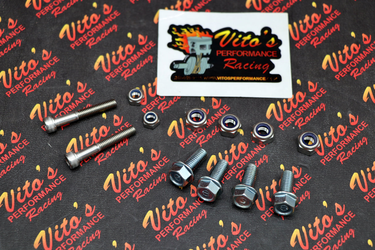 12 piece HARDWARE INSTALL BOLT KIT skidplate + skid plate guide Yamaha Banshee