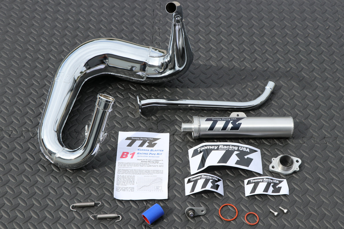 TOOMEY B1 Yamaha Blaster aftermarket exhaust pipe + silencer CHROME PLATED