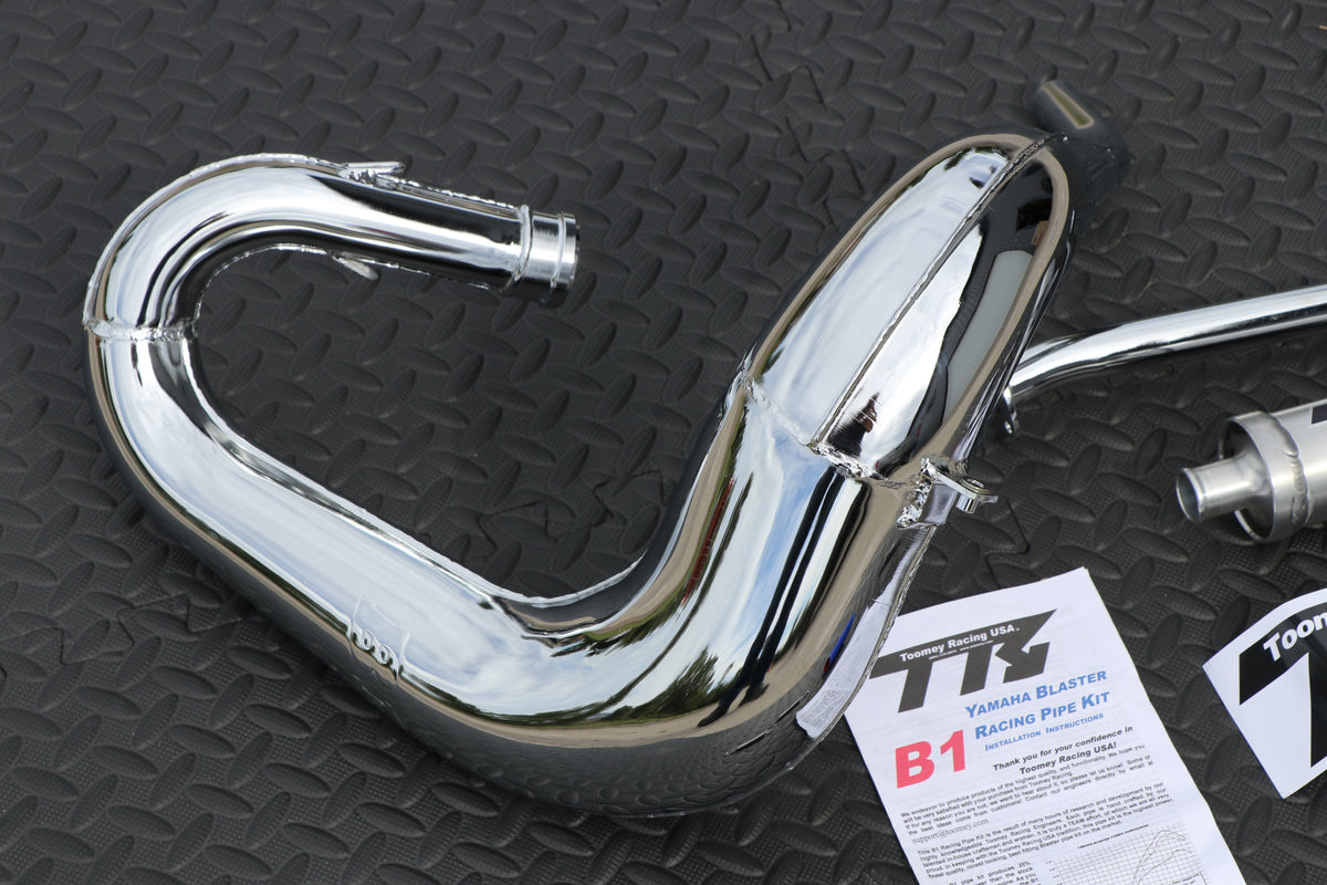TOOMEY B1 Yamaha Blaster aftermarket exhaust pipe + silencer CHROME PLATED