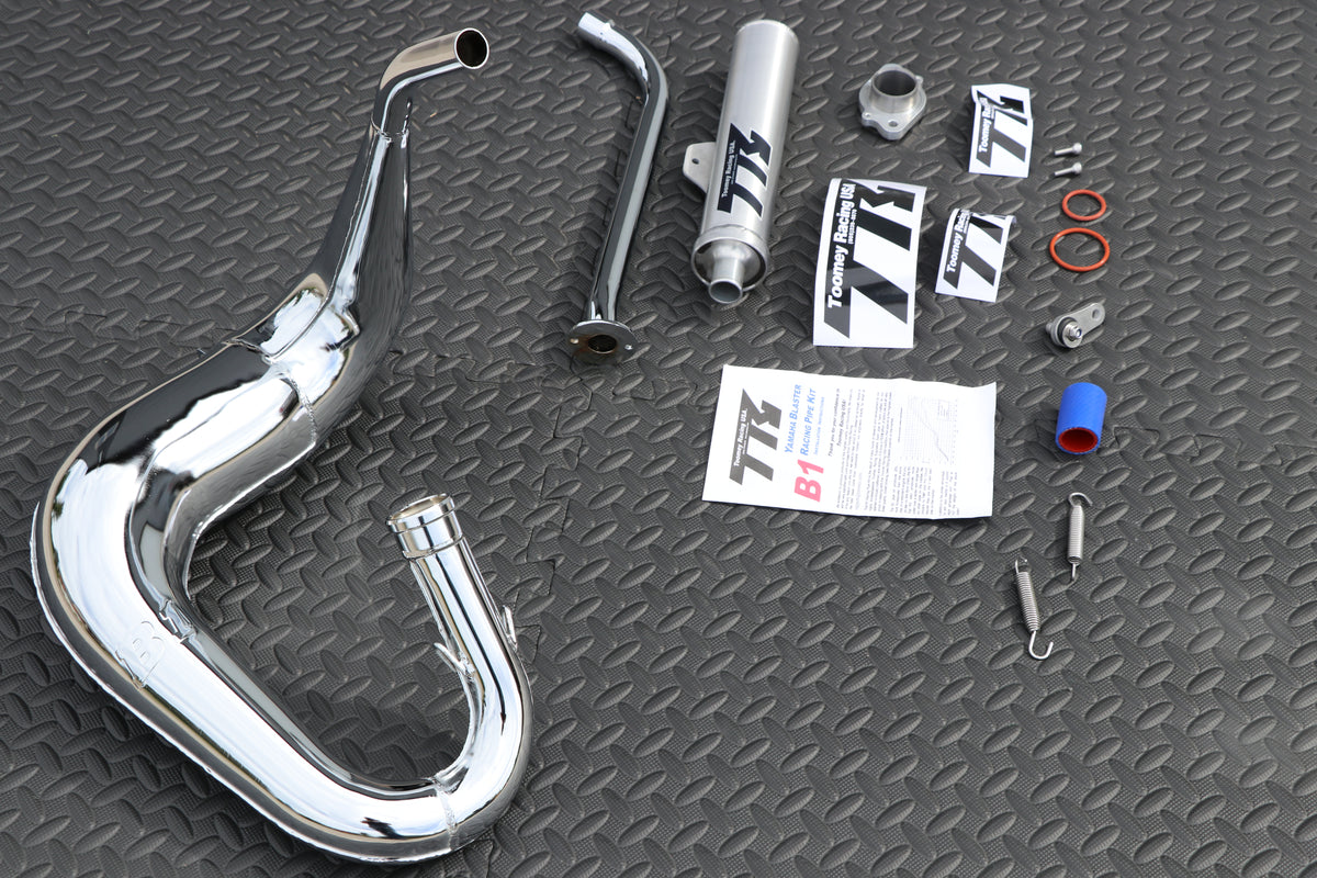 TOOMEY B1 Yamaha Blaster aftermarket exhaust pipe + silencer CHROME PLATED