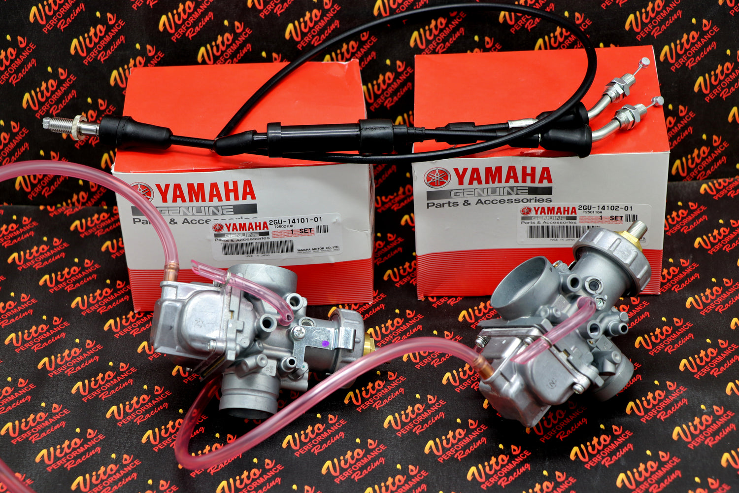 2 x OEM factory carburetor carbs Yamaha Banshee genuine 1987-2006 NEW + cable
