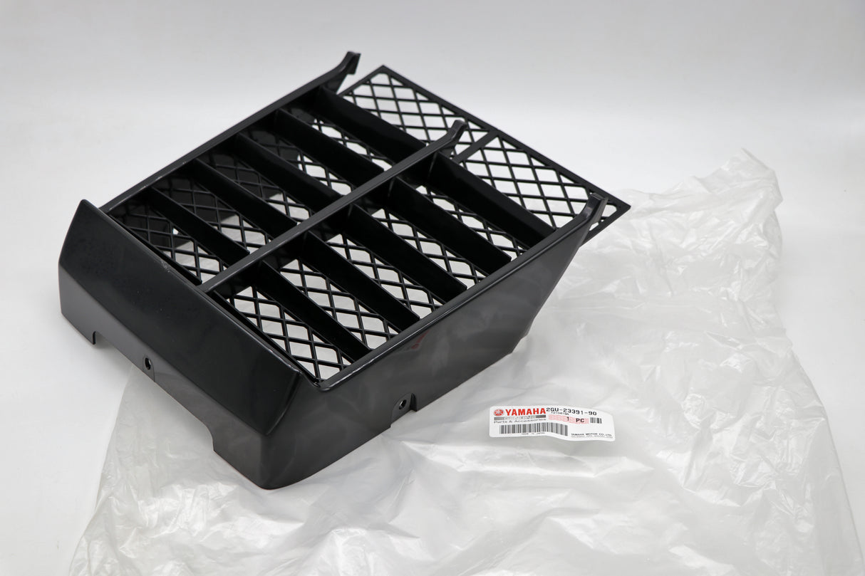 NEW Yamaha Banshee plastic OEM factory radiator cover + mesh grill BLACK 1987-06 1
