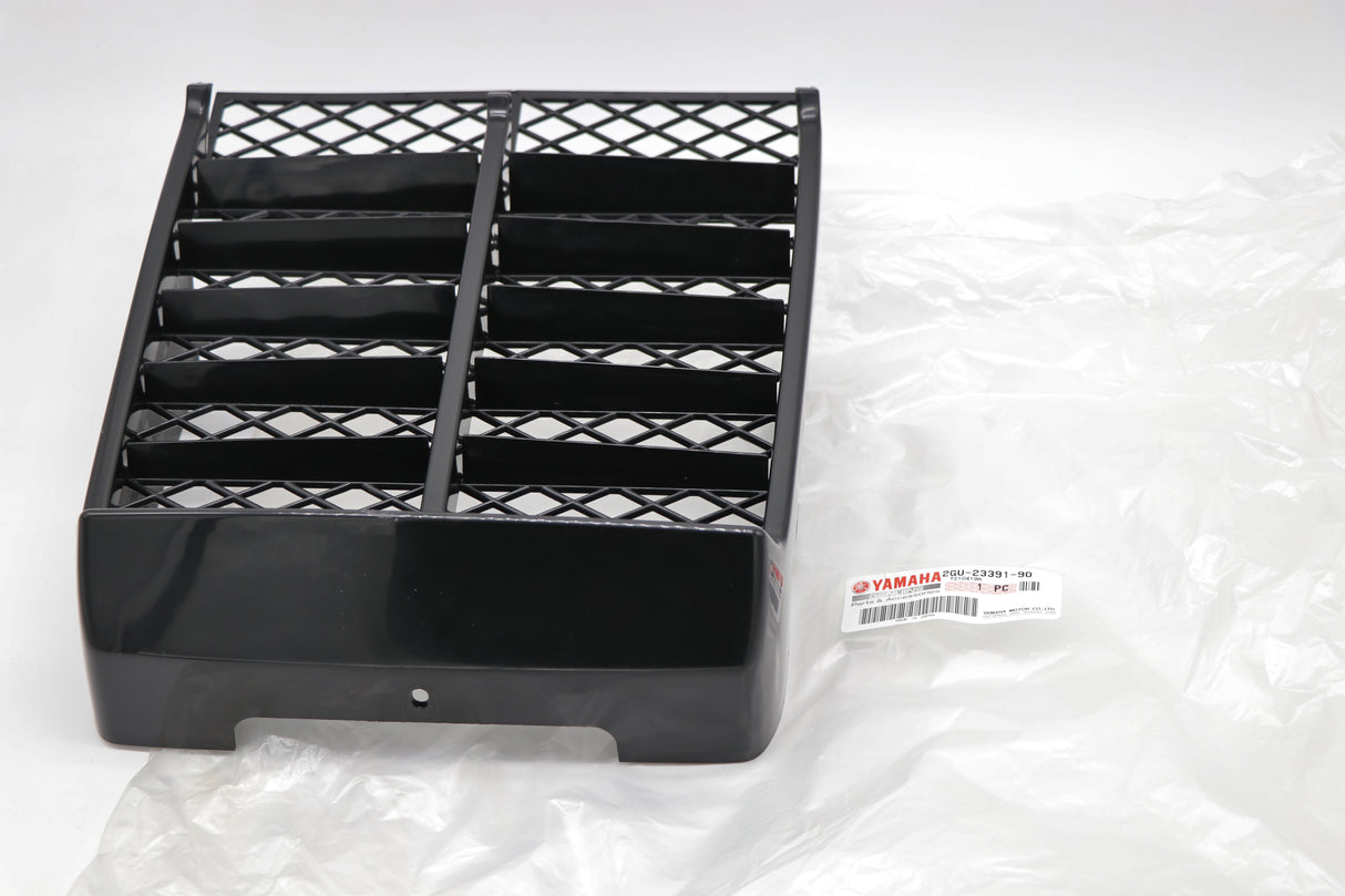 NEW Yamaha Banshee plastic OEM factory radiator cover + mesh grill BLACK 1987-06 2