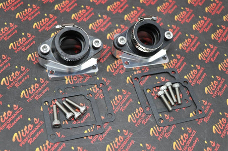 2 x BANSHEE BILLET aluminum SINGLE INTAKES carb boots intake stock carb 28mm PWK 1