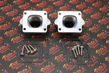 2 x BANSHEE BILLET aluminum SINGLE INTAKES carb boots intake stock carb 28mm PWK 3
