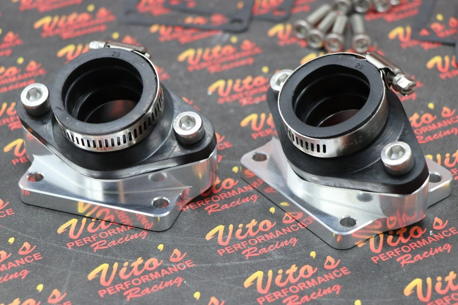2 x BANSHEE BILLET aluminum SINGLE INTAKES carb boots intake stock carb 28mm PWK 6