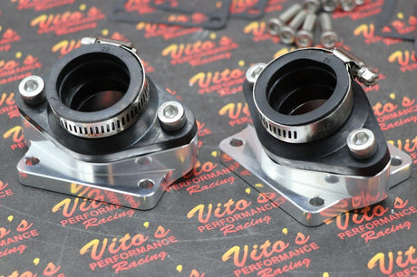 2 x BANSHEE BILLET aluminum SINGLE INTAKES carb boots intake stock carb 28mm PWK 6