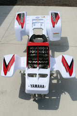 Yamaha Banshee fenders + gas tank plastic + grill + graphics WHITE and RED 2000 3