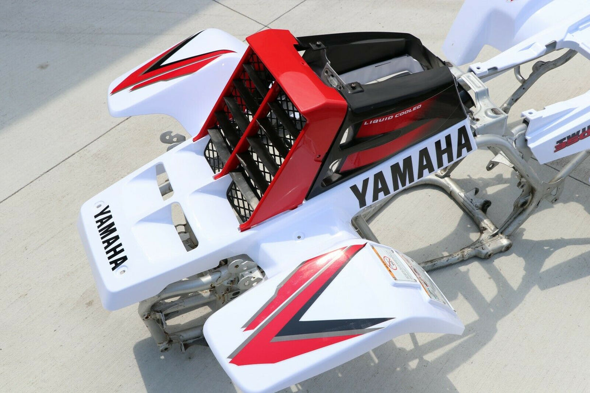 Yamaha Banshee fenders + gas tank plastic + grill + graphics WHITE and RED 2000 5