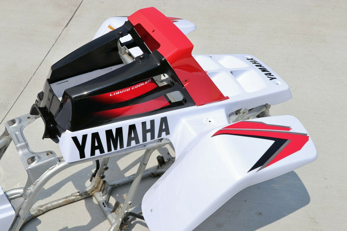 Yamaha Banshee fenders + gas tank plastic + grill + graphics WHITE and RED 2000 6