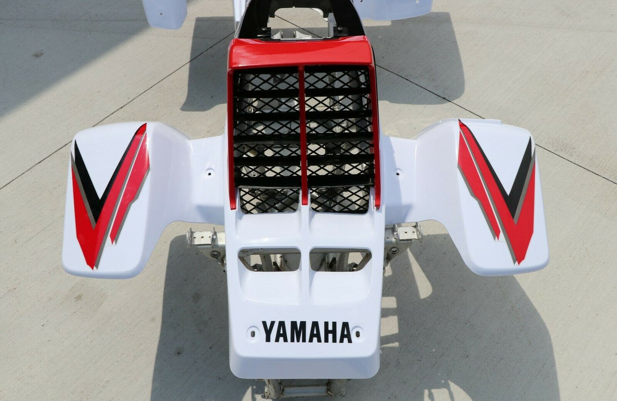 Yamaha Banshee fenders + gas tank plastic + grill + graphics WHITE and RED 2000 7