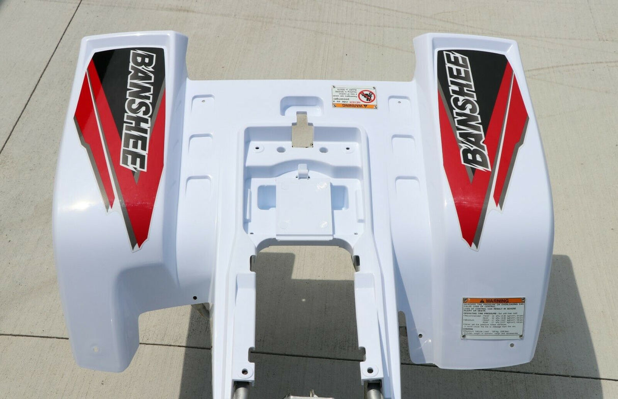 Yamaha Banshee fenders + gas tank plastic + grill + graphics WHITE and RED 2000 10