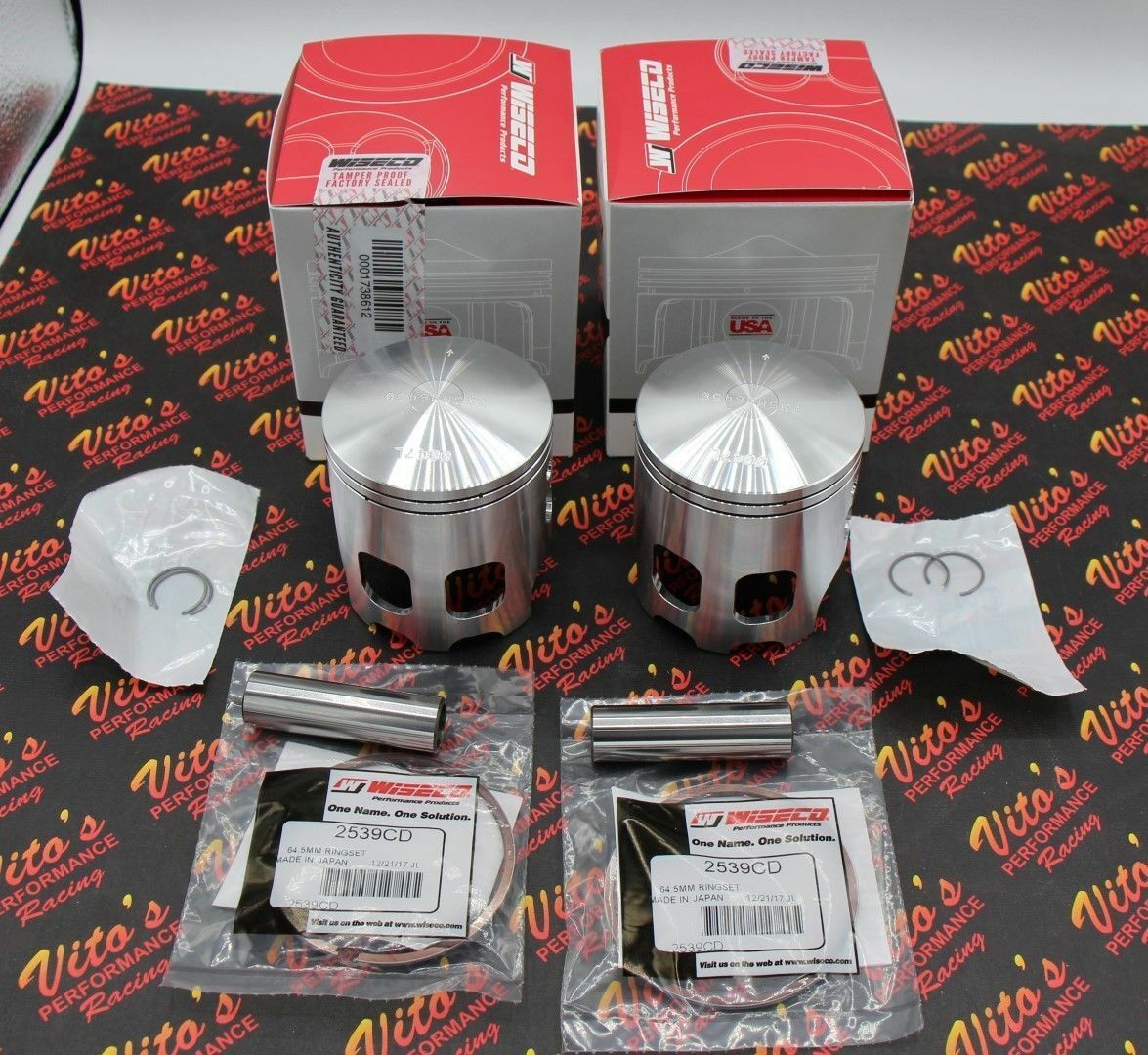 Wiseco 11882 Ultra Stroker Pistons For Banshee 4mm Long Rod – 65.50mm, Pair With Gasket, NEW